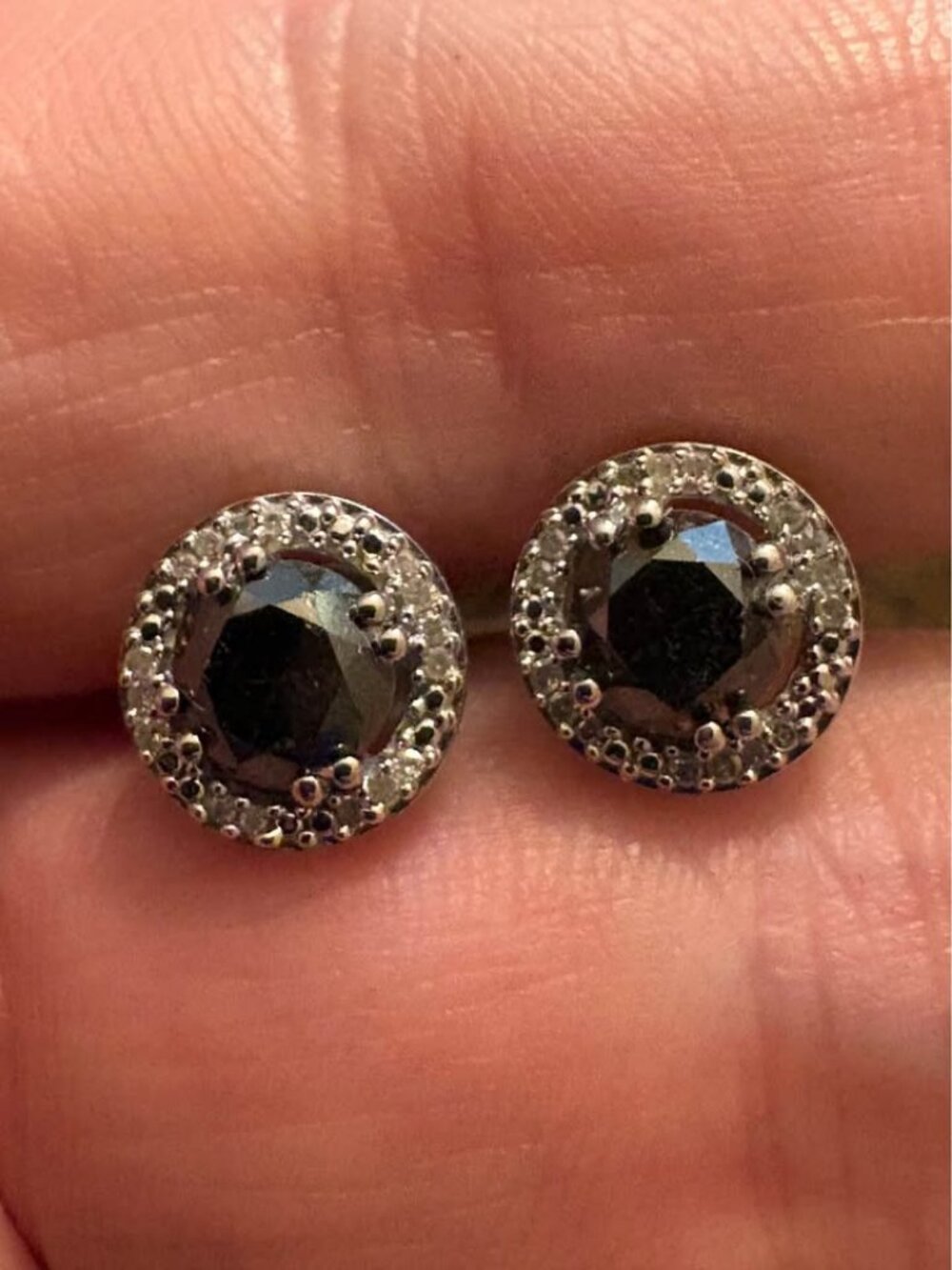 2.00 CTW Black Diamond Silver Stud Earrings